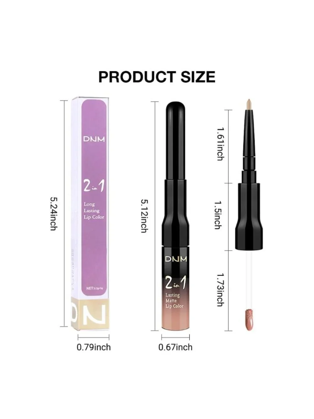 61#-Nuetral Nude-New 2-in-1 Waterproof Long Lasting Double-Ended Liquid Lipstick
